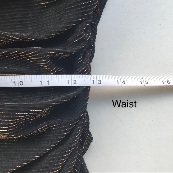 CONTEMPO CASUALS | VINTAGE 80’s Ruched Black Gold Formal Disco Dress - Picture 13 of 14